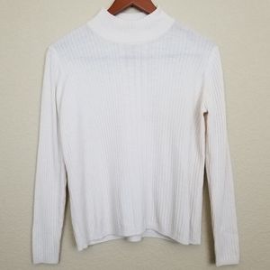 Ribbed Mock Turtleneck | Size: S | Color: White